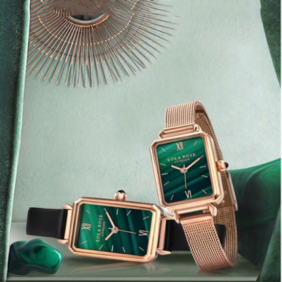 Wind and luxury retro small square plate famous brand watch small green watch